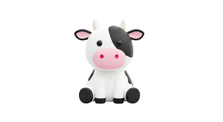 Fototapeta premium Cute cartoon cow sitting