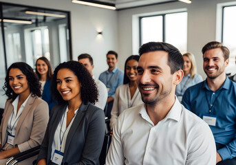 Fototapeta premium Diverse Business Team Listening During Professional Training Workshop