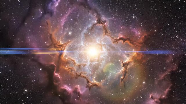 Colorful cosmic nebula with stars in outer space