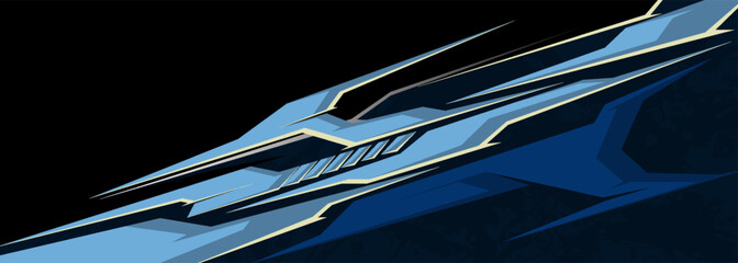 pick up truck and car decal design vector. abstract background livery for vehicle vinyl wrap © Musdalifah