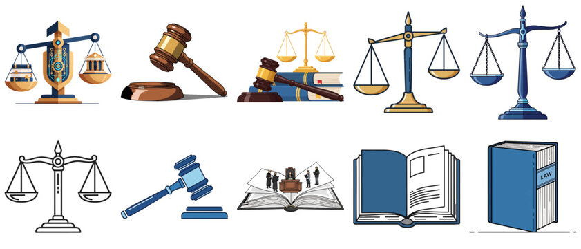 Justice and Law Icons Set