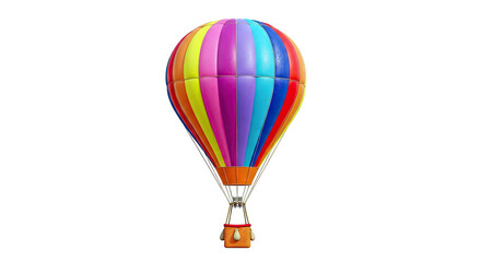 Fototapeta premium Colorful Hot Air Balloon Isolated on White Background