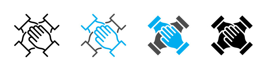 Obraz premium Teamwork unity and Collaborative Partnership icon vector illustration
