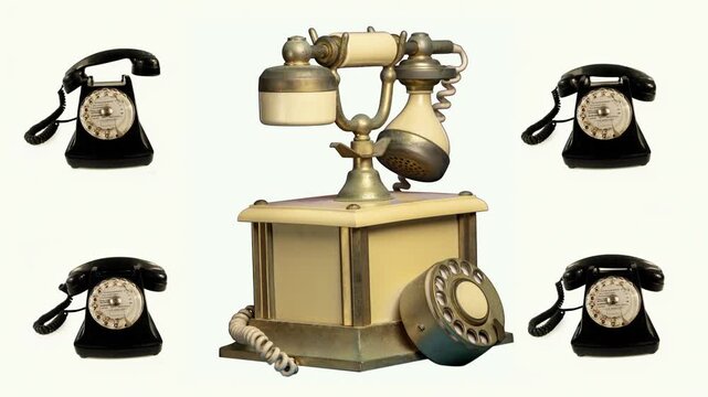 antique old telephone spinning around