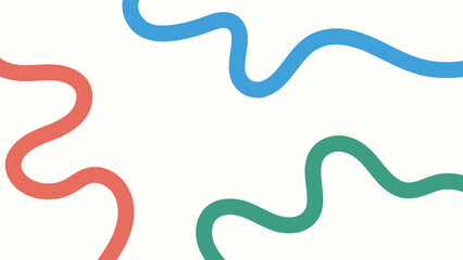 Fototapeta premium Wavy line doodle background set. Colorful aesthetic dividers for social media and website design. Vector element collection. 