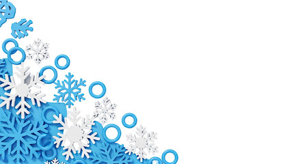 Winter Snowflakes and Rings Border