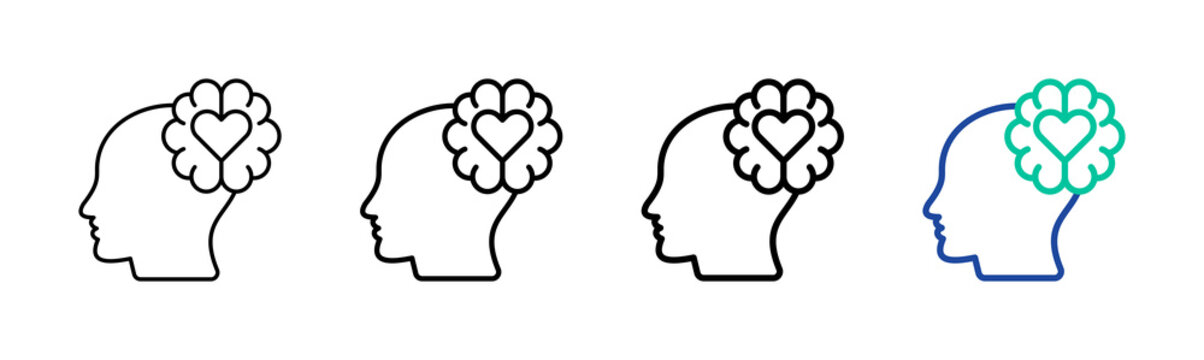 Emotional Intelligence Icon Collection Different Style Outline