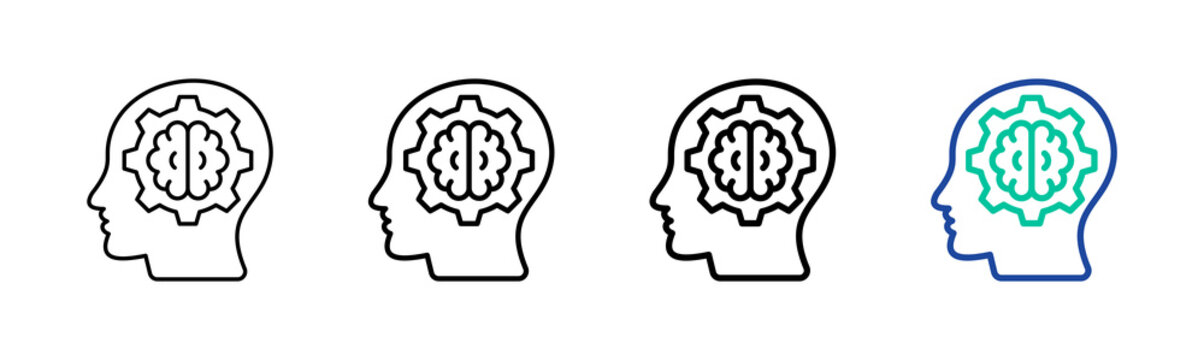 Psychology Icon Collection Different Style Outline