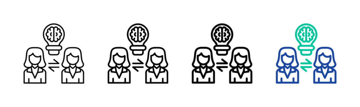 Interpersonal Intelligence Icon Collection Different Style Outline