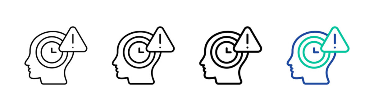 Short Attention Span Icon Collection Different Style Outline