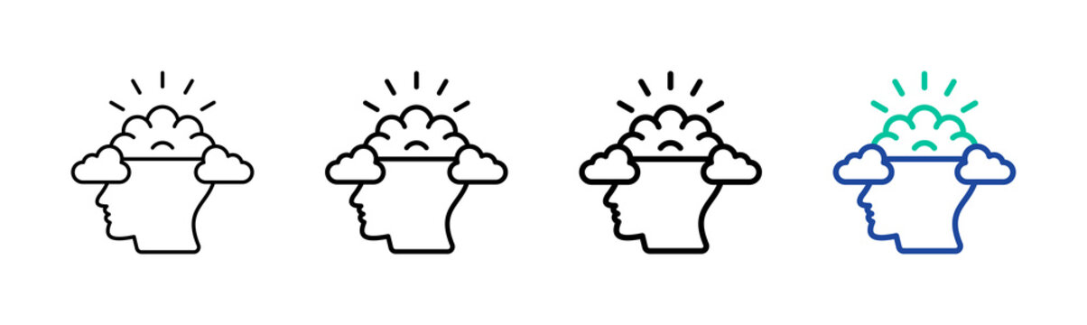 Mental Clarity Icon Collection Different Style Outline
