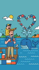 Fototapeta premium Father and Son Whale Watching