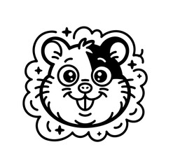 Obraz premium Cute hamster on white background. 