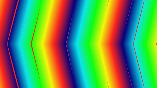 Vibrant, abstract, geometric chevron pattern with a psychedelic rainbow gradient, creating a dynamic, energetic, and visually striking digital art background.