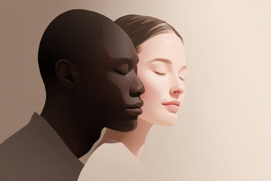Minimal Emotional Portrait Illustration Connection Concept