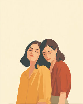 Comforting Moment Emotional Connection Illustration