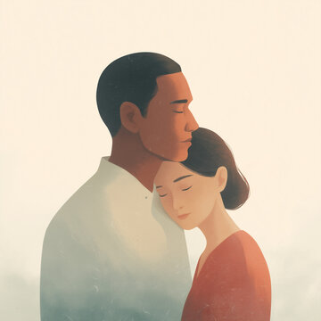 Comforting Moment Emotional Connection Illustration