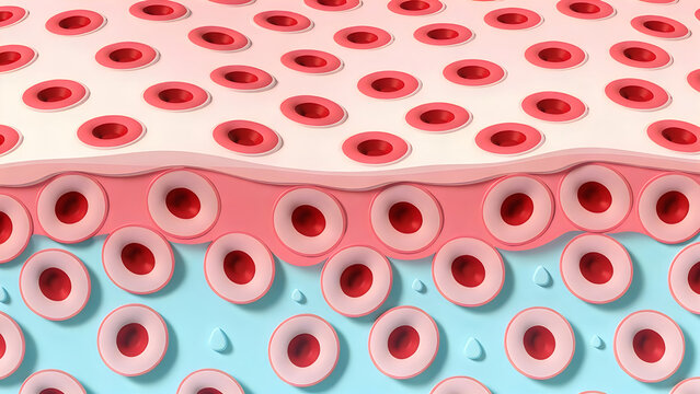Microscopic cross-section of stratified squamous epithelial tissue