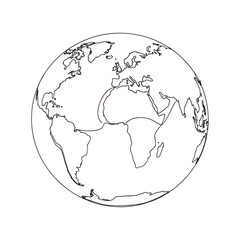 Obraz premium Global map outline isolated on transparent background