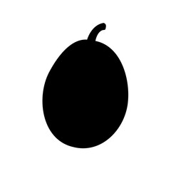Fototapeta premium Simple black silhouette drawing of a pear against a white background