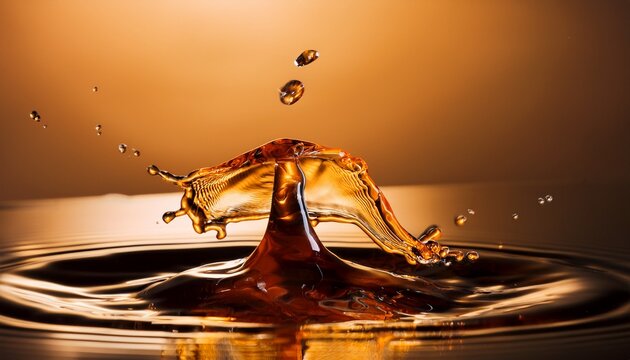 amber liquid splashing dynamic flow motion