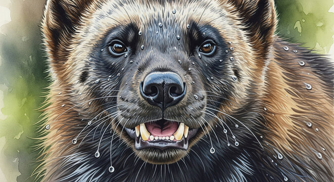 Close up wolverine face