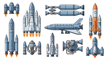 Collection of various rockets and spacecraft designs. © Chanyan