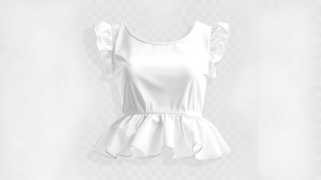 Peplum top isolated on transparent background.