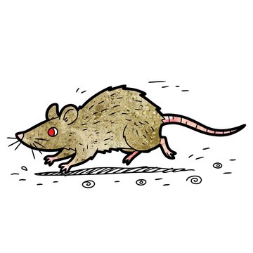 Cartoon Rat Running Fast.