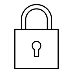 padlock closed line icon with editable stroke