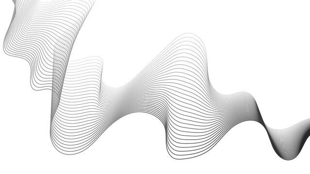 Abstract backdrop with grey wave gradient lines