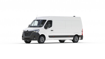 Naklejka premium White Commercial Cargo Van Mockup for Logistics and Delivery Services