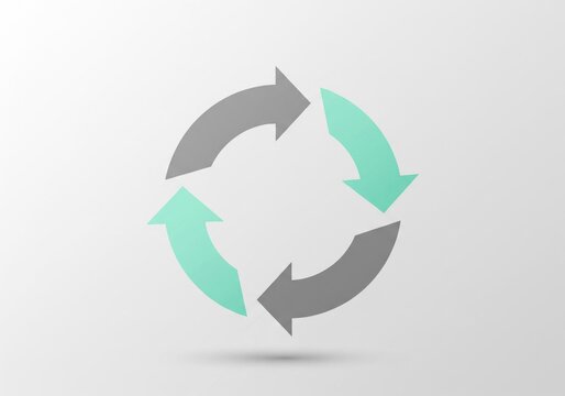 Circular Arrows Showing Continuous Process and Improvement Cycle