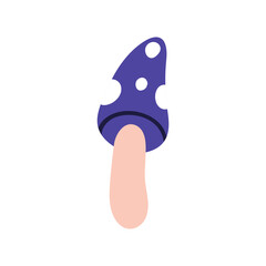 Fototapeta premium Whimsical mushroom. Spotted cap, fairytale amanita fungus. Fly agaric, plush toy. Spotty poison fungi. Fantasy nature. Flat vector illustration isolated on white background