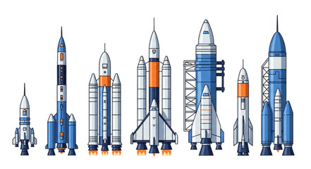Collection of various rockets and spacecraft designs. © Janahchan