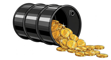 Black Barrel with Gold Coins. © Kirana