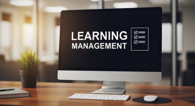 Modern computer screen displaying learning management system interface
