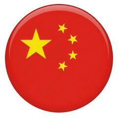 A red circular emblem featuring five yellow stars symbolizing the chinese flag