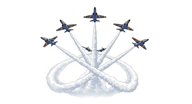 Military Jets Fly Formation.