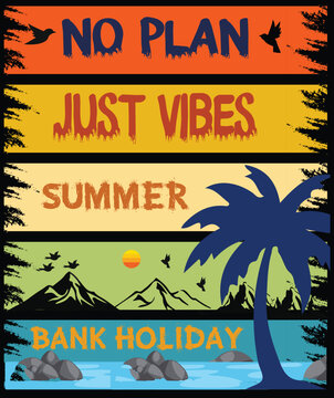 Bank Holiday Mode On | Summer Long Weekend T-Shirt | British Holiday Design