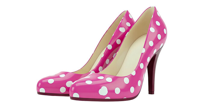 Pink Polka Dot High Heel Shoes