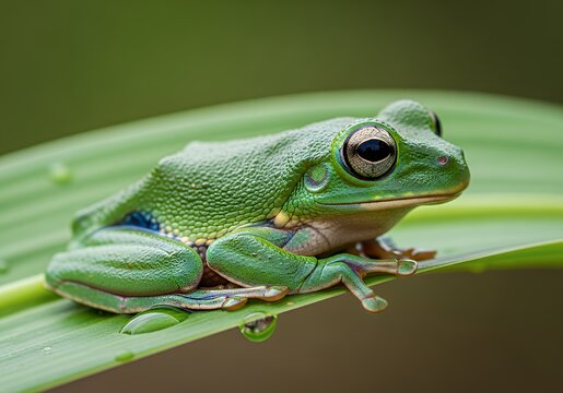 This is an image showing a close up of a frog sitting