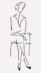 Minimalist line art figure design.