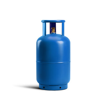 Blue cylinders gas Isolated with white background