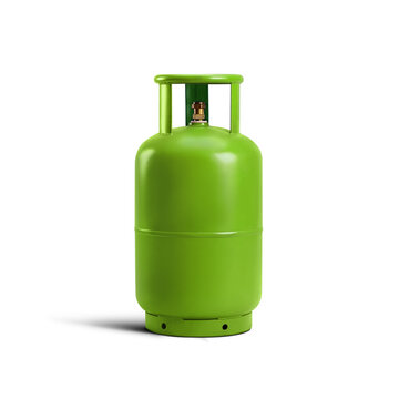 Green cylinders gas Isolated with white background