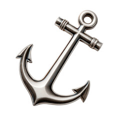 Isolated Anchor, Metallic Finish for Nautical Themes