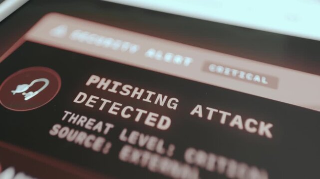 Phishing Attack Detected security alert. Ethical hacking concept
