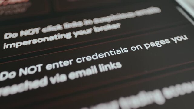 Message Do not click links in suspicious emails, potential hacking attack