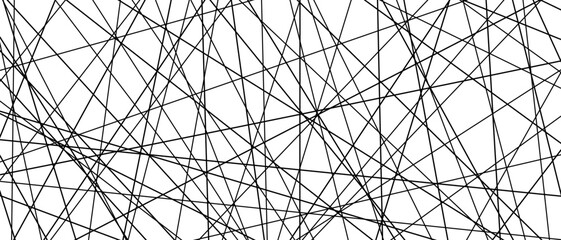 Straight random chaotic geometric lines form striking abstract vector pattern with irregular angles chaotic arrangement create bold monochrome texture creative contemporary illustration background. © Konstantin