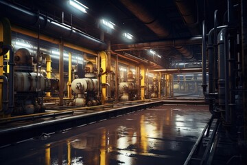 Pipelines and valves factory architecture train.